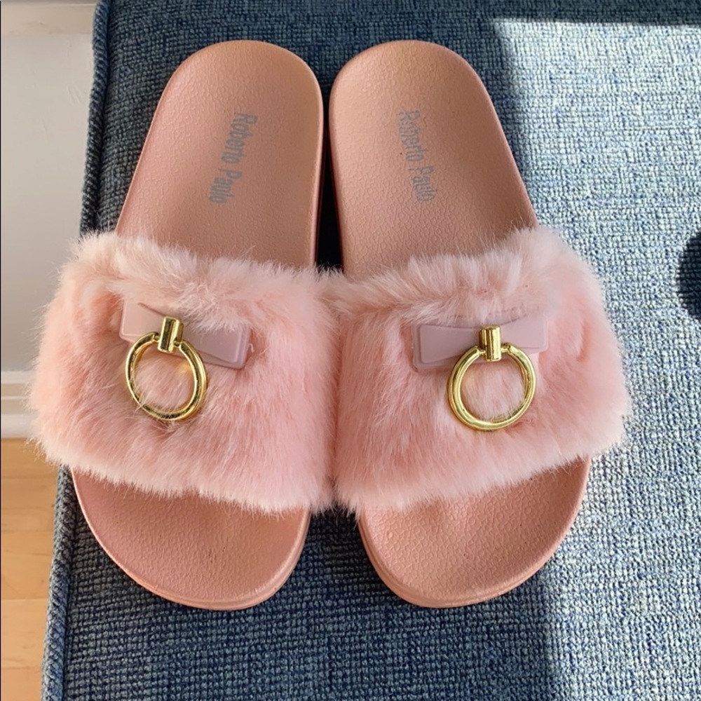 Faux-Fur Slide Sandal